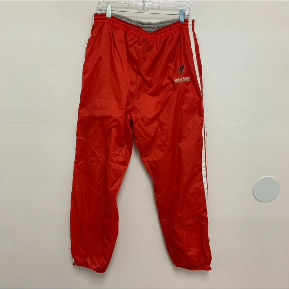 Vintage OSU Ohio State Buckeyes Football Nylon Lined Sweatpants Red Size XL